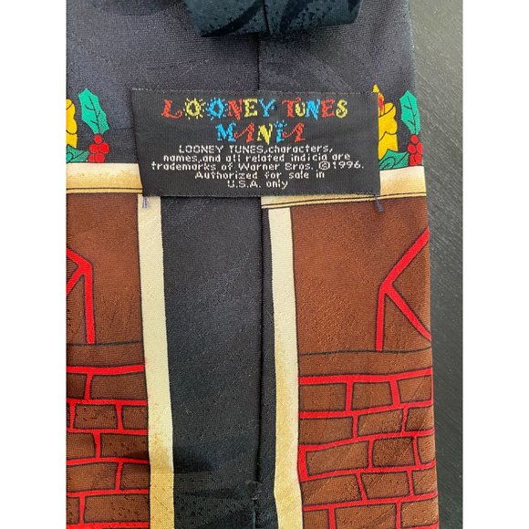 TASMANIAN DEVIL TIE - Christmas Tie - 1996 - Looney Tunes - 57" x 3 3/4" - Picture 4 of 6